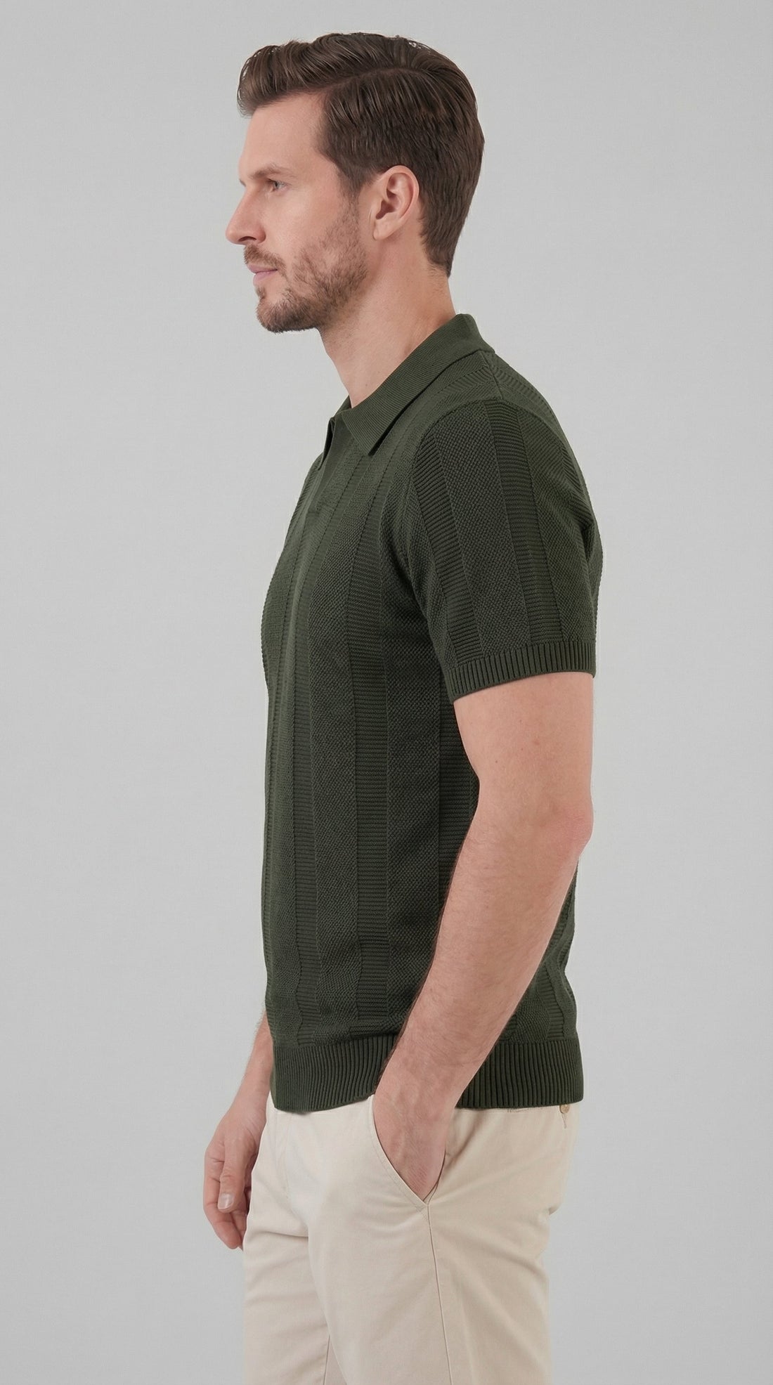 Men's Short Sleeve Polo Shirt - Modern Knit Design
