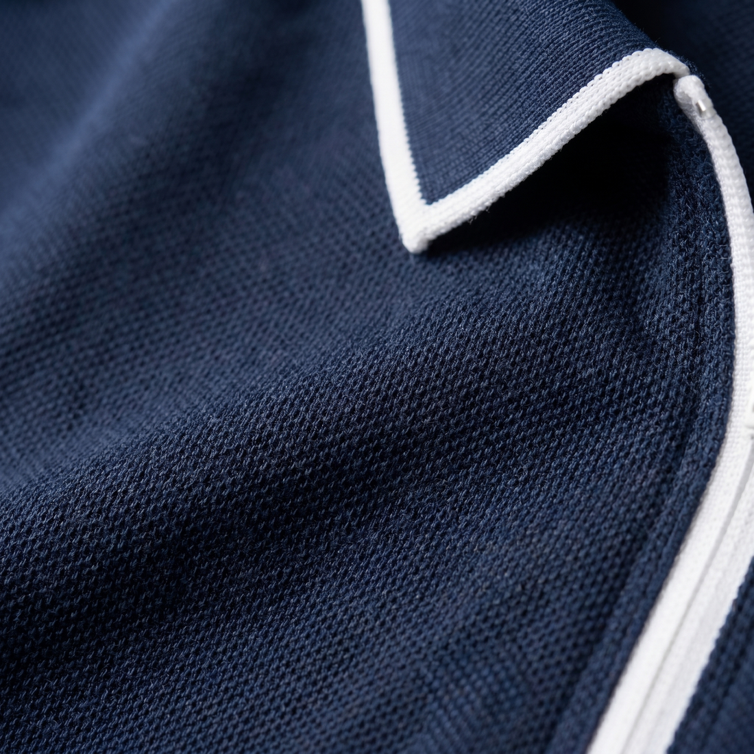 Men's Short Sleeve Polo Shirt with Zip Placket