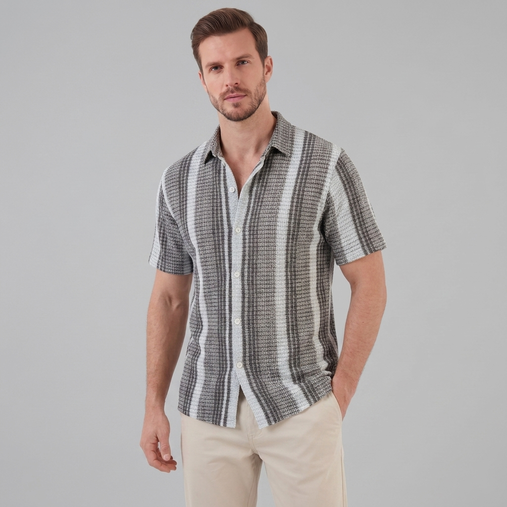 Men's Short-Sleeve Striped Shirt