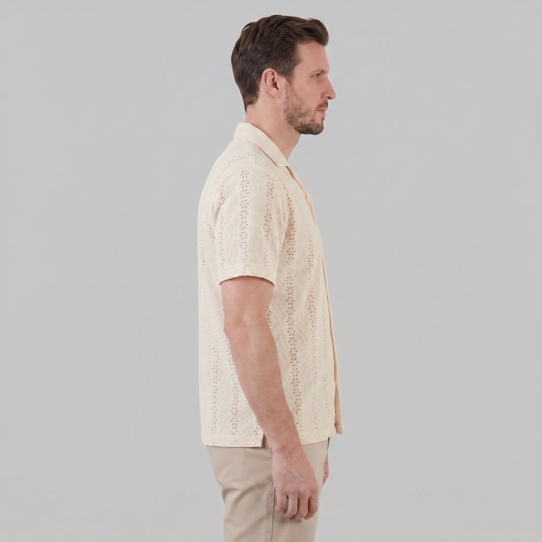 Men's Short-Sleeved Cuban Collar Shirt