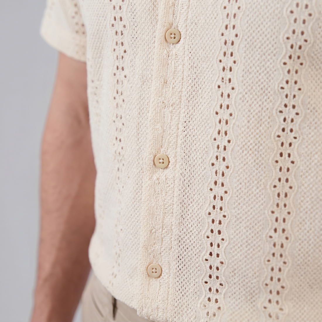 Men's Short-Sleeved Cuban Collar Shirt