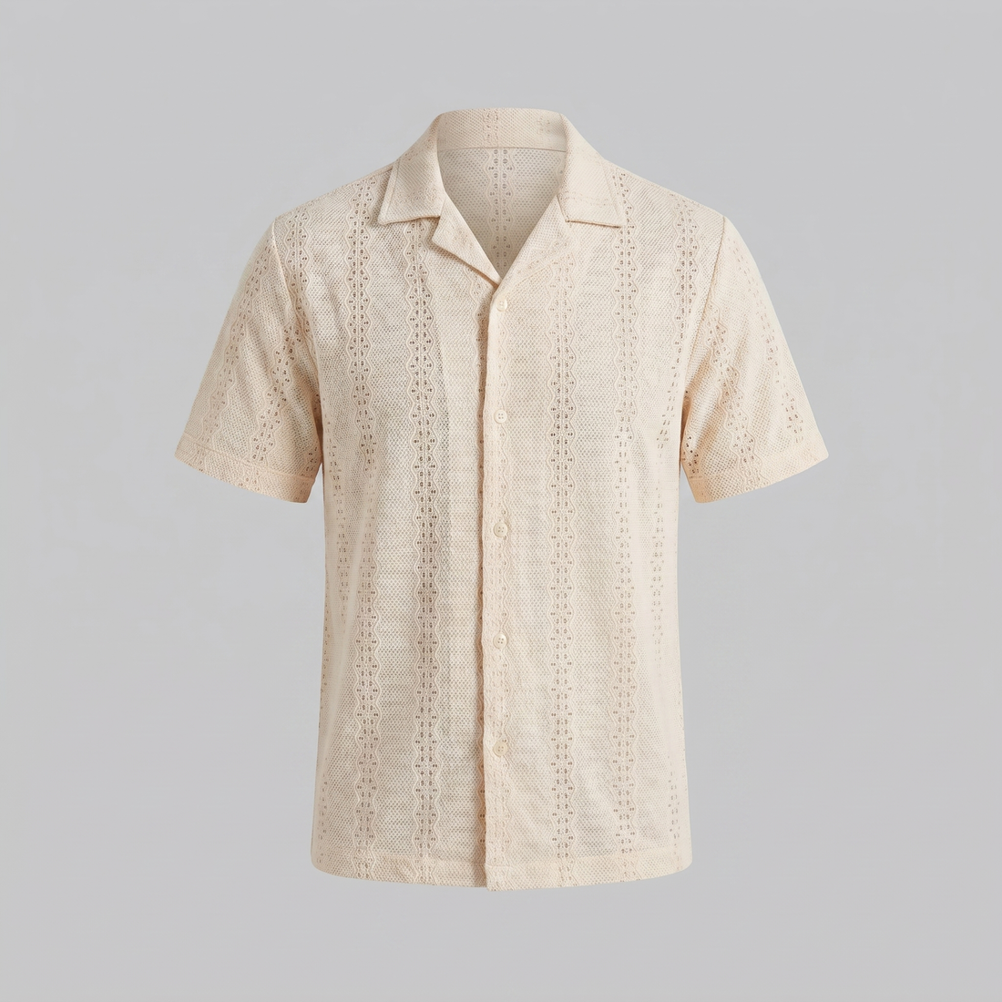 Men's Short-Sleeved Cuban Collar Shirt