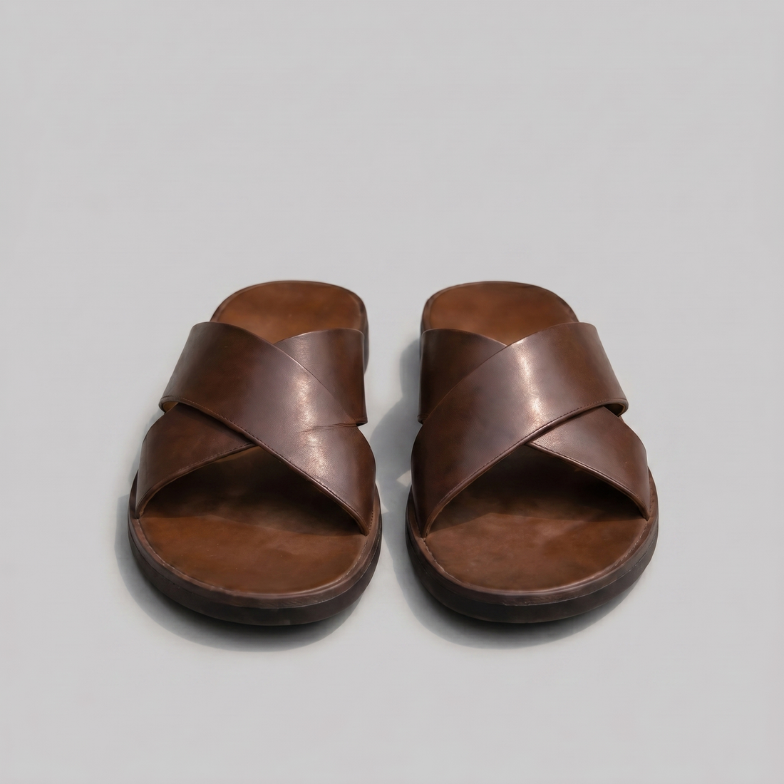 Men's Slide Sandals with Cross Strap Design