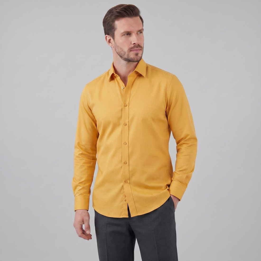 Men's Slim Fit Long-Sleeve Dress Shirt