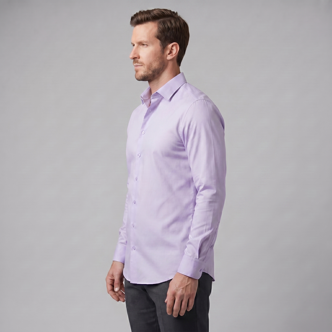Men's Slim Fit Long-Sleeve Dress Shirt
