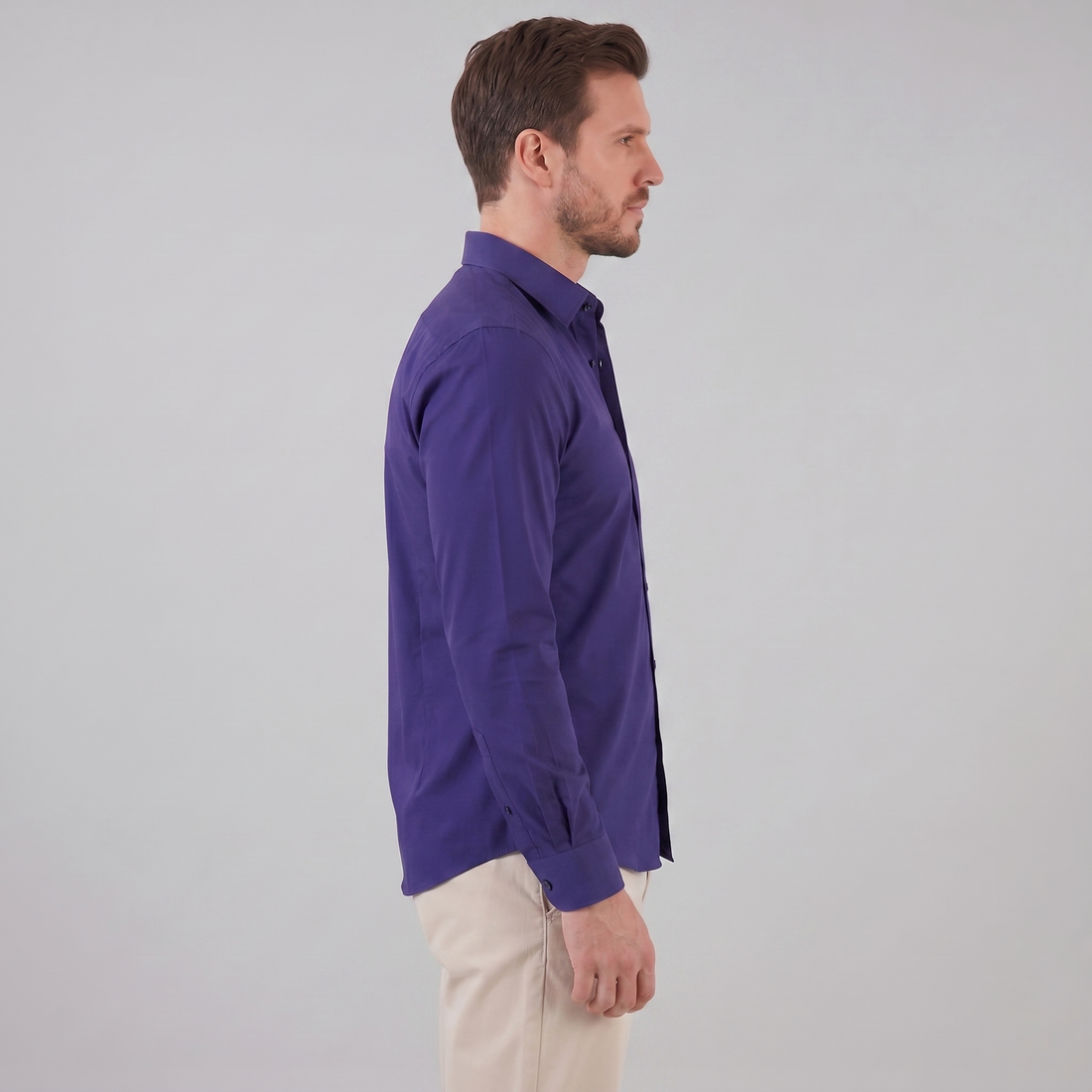 Men's Slim Fit Long-Sleeve Dress Shirt