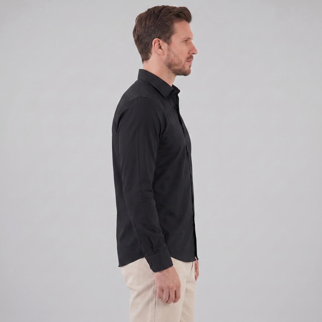 Men's Slim Fit Long-Sleeve Dress Shirt