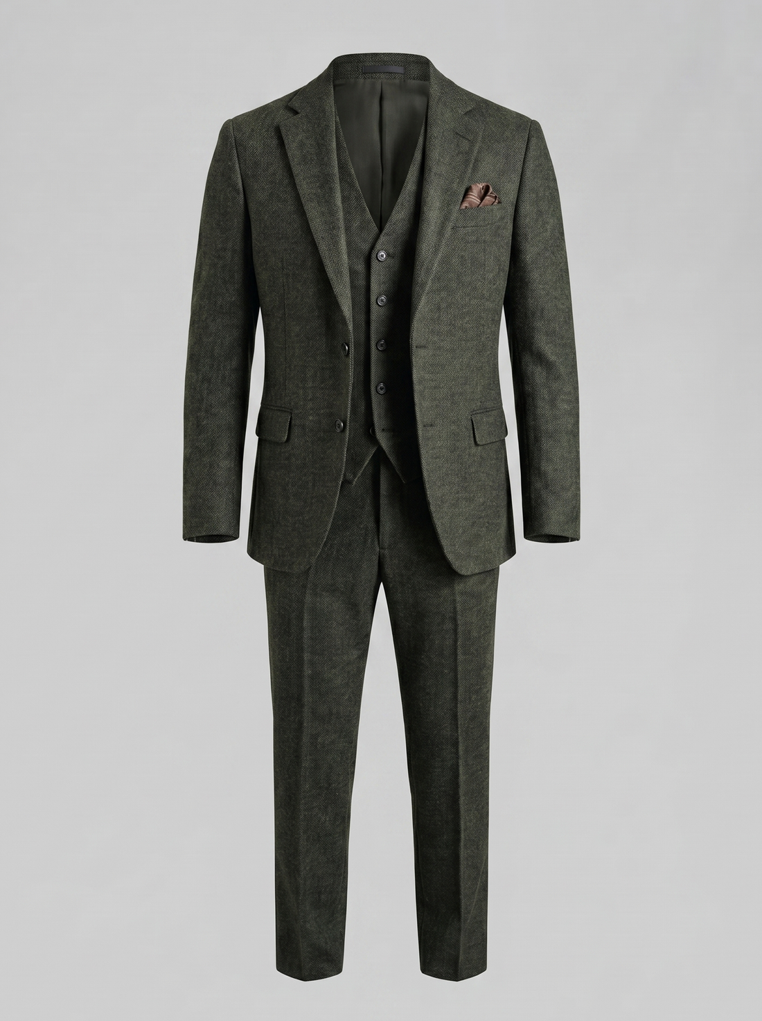 Men's Slim Fit Three-Piece Suit with Vest for Weddings
