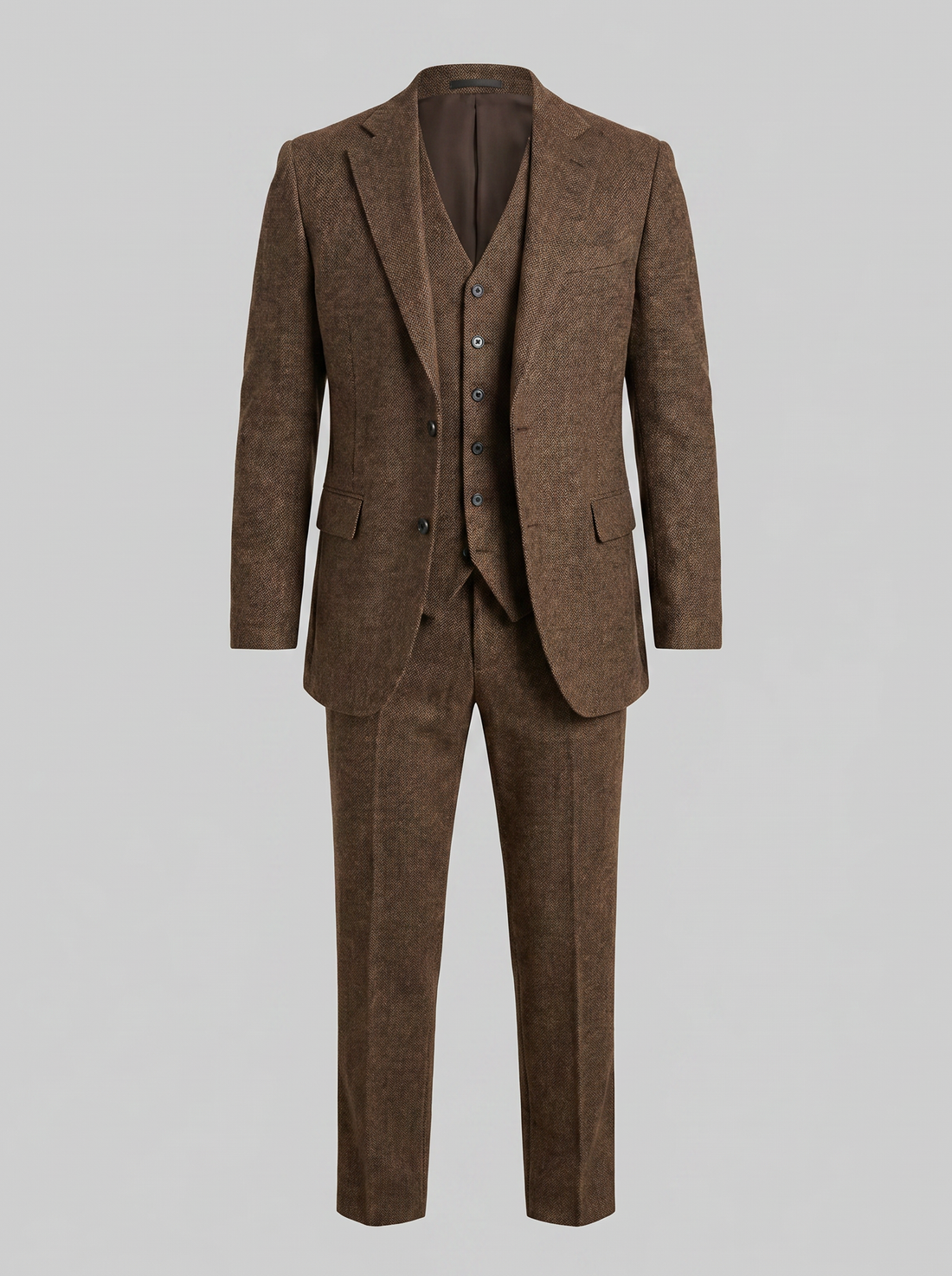 Men's Slim Fit Three-Piece Suit with Vest for Weddings