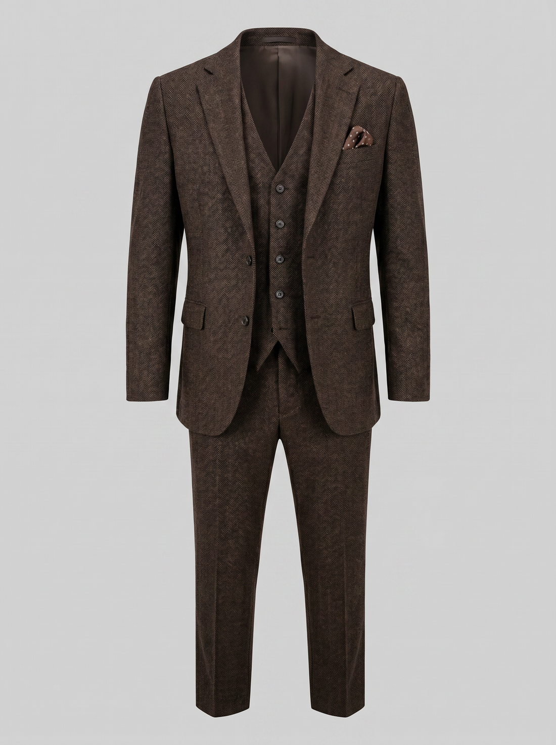 Men's Slim Fit Three-Piece Suit with Vest for Weddings