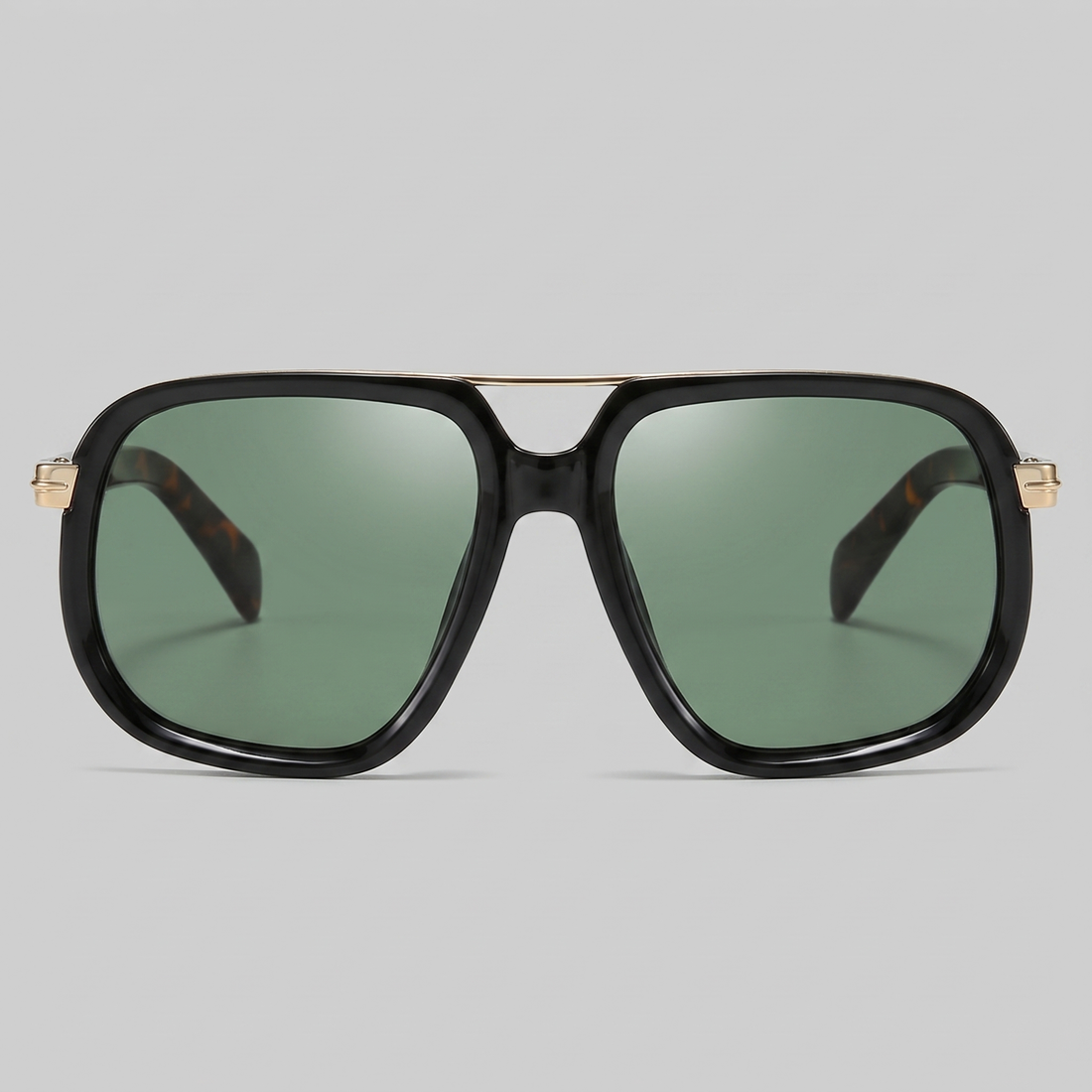 Men's Square Double-Bridge Sunglasses