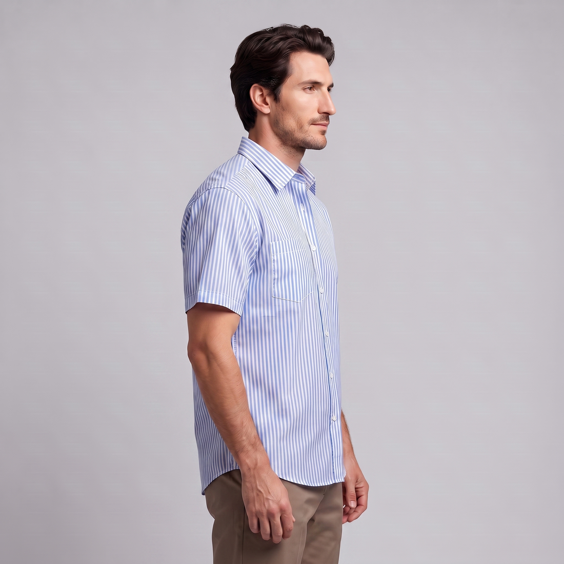 Men's Stripe Oversized Short Sleeve Shirt