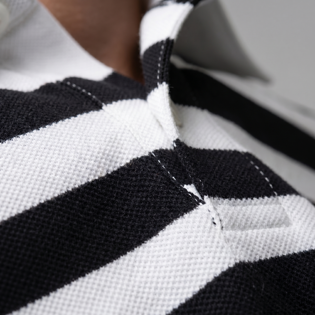 Men's Striped Short Sleeve Polo Shirt