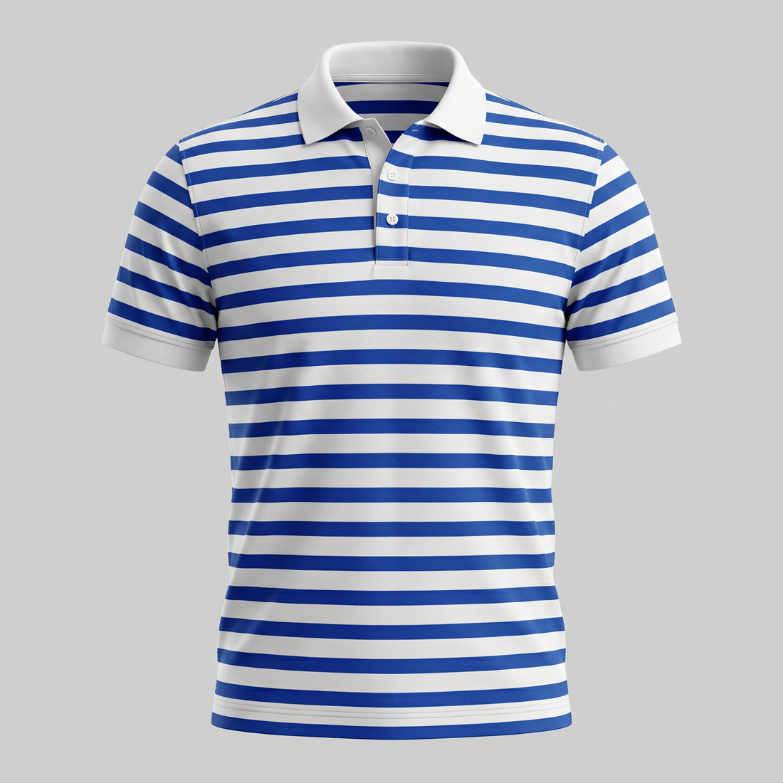 Men's Striped Short Sleeve Polo Shirt
