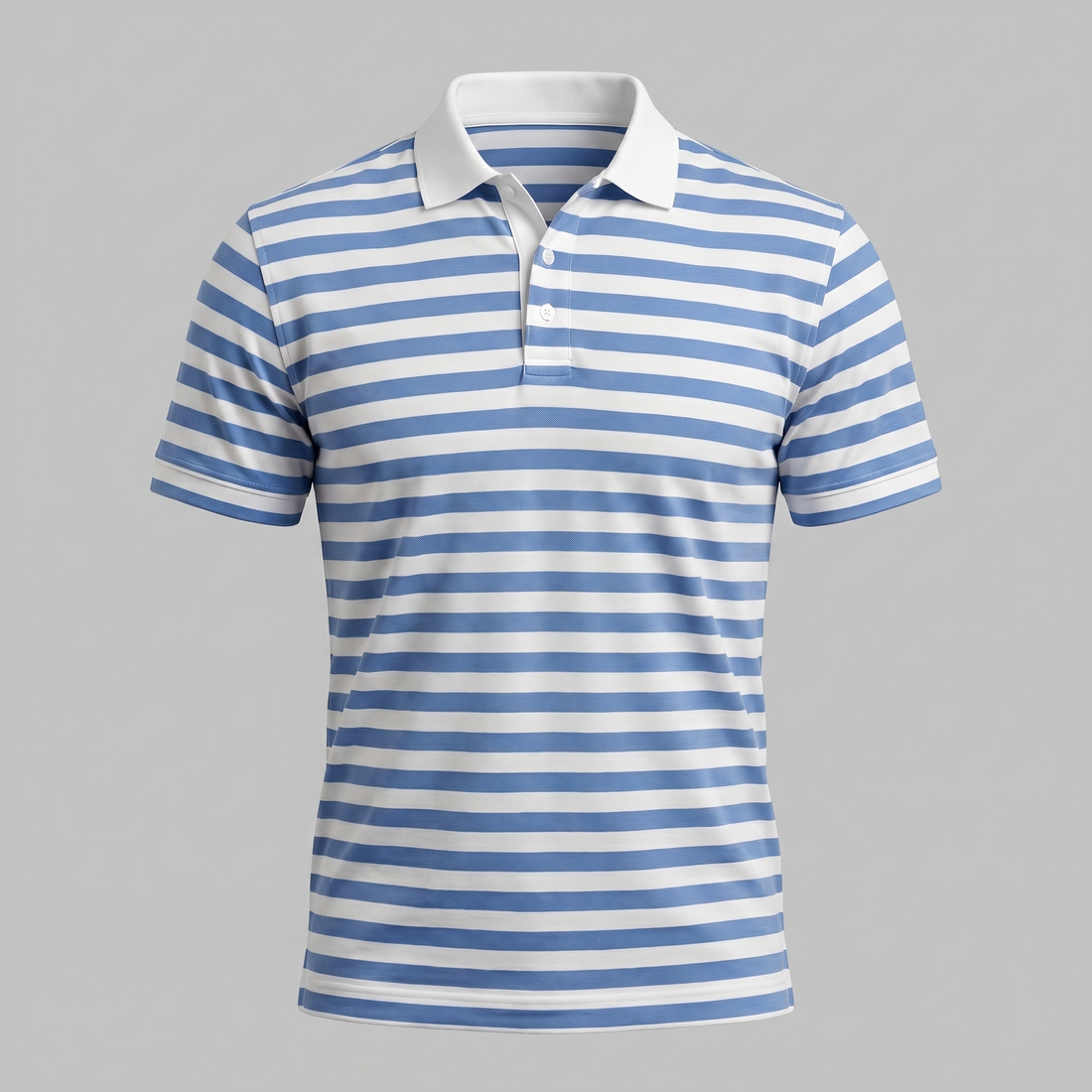 Men's Striped Short Sleeve Polo Shirt