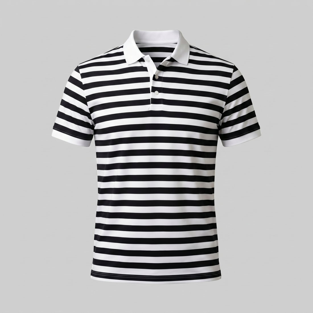 Men's Striped Short Sleeve Polo Shirt