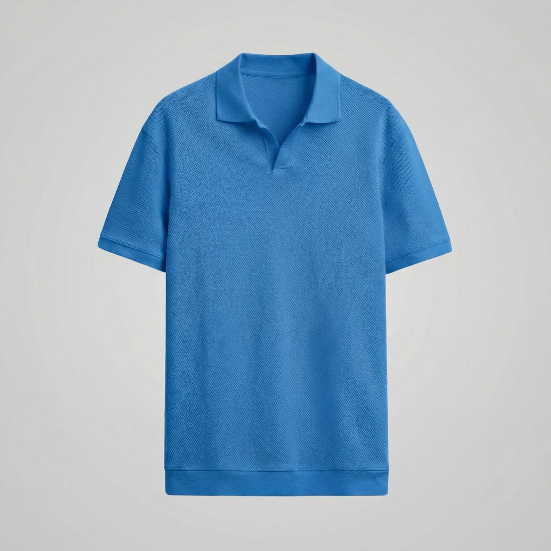 Men's Structured V-Neck Polo Shirt