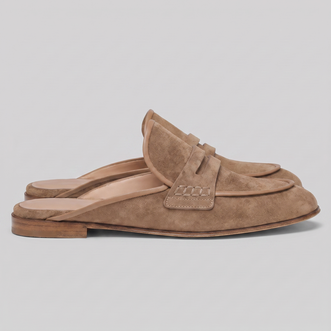 Men's Suede Backless Penny Loafers