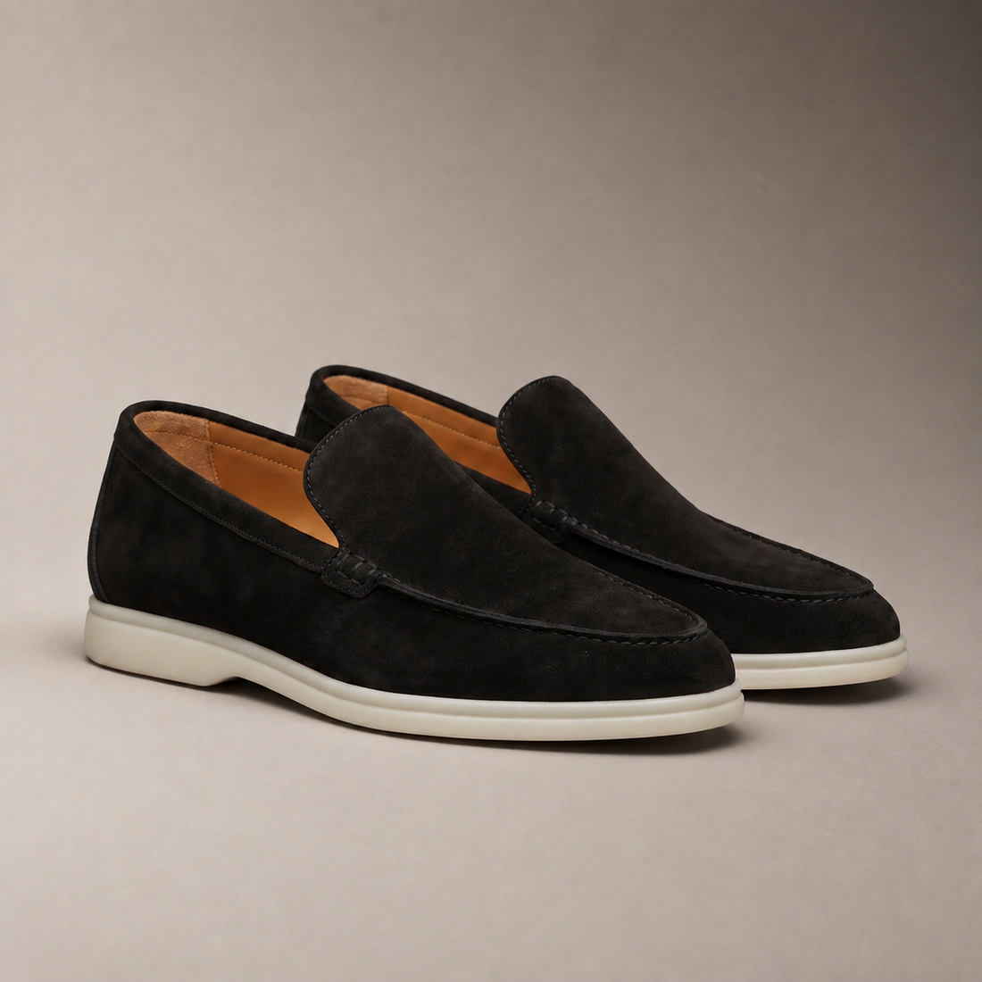 Men's Suede Black Loafers