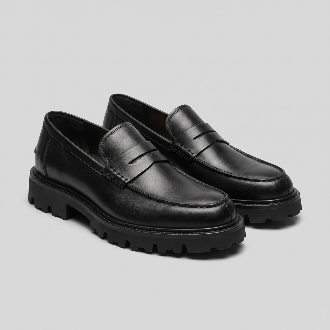 Men's Suede Chunky Sole Penny Loafers