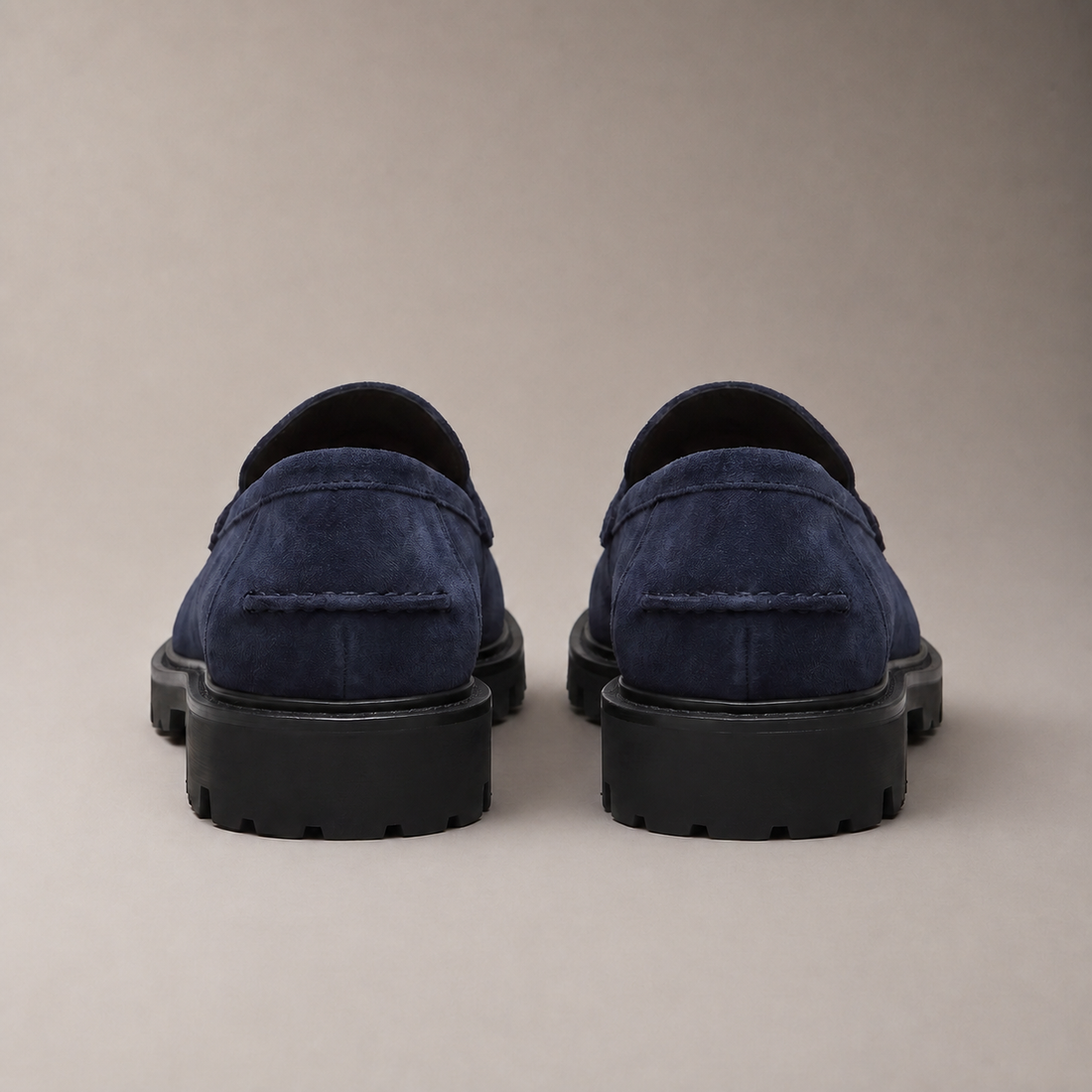 Men's Suede Chunky Sole Penny Loafers