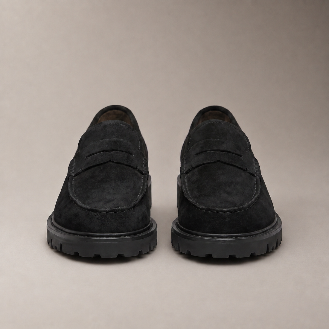 Men's Suede Chunky Sole Penny Loafers