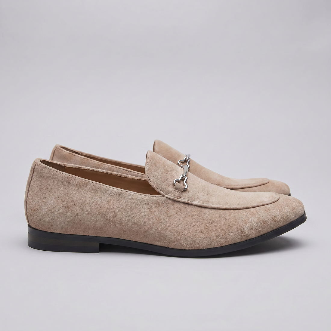 Men's Suede-Effect Horsebit Loafers