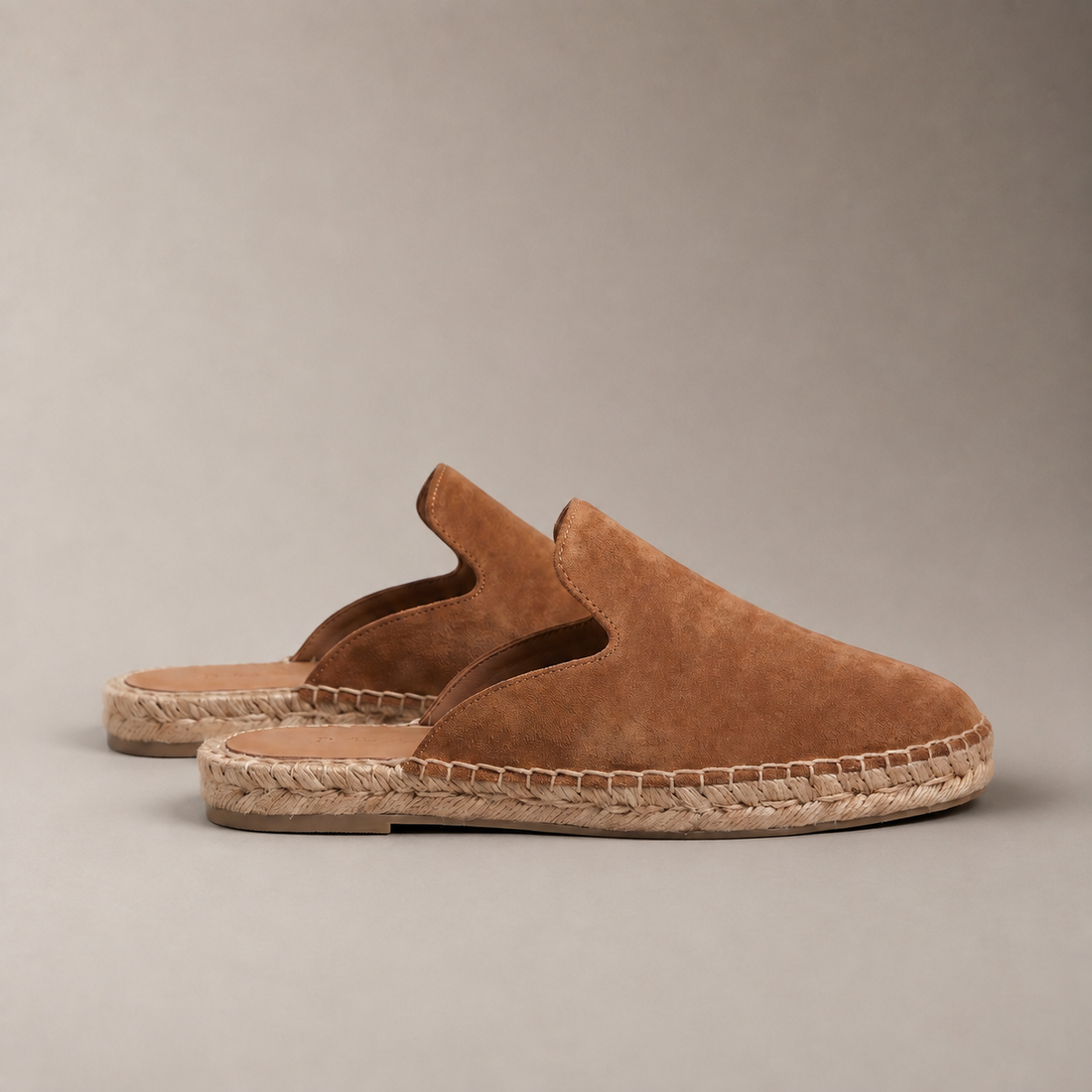 Men's Suede Espadrille Mule Loafers