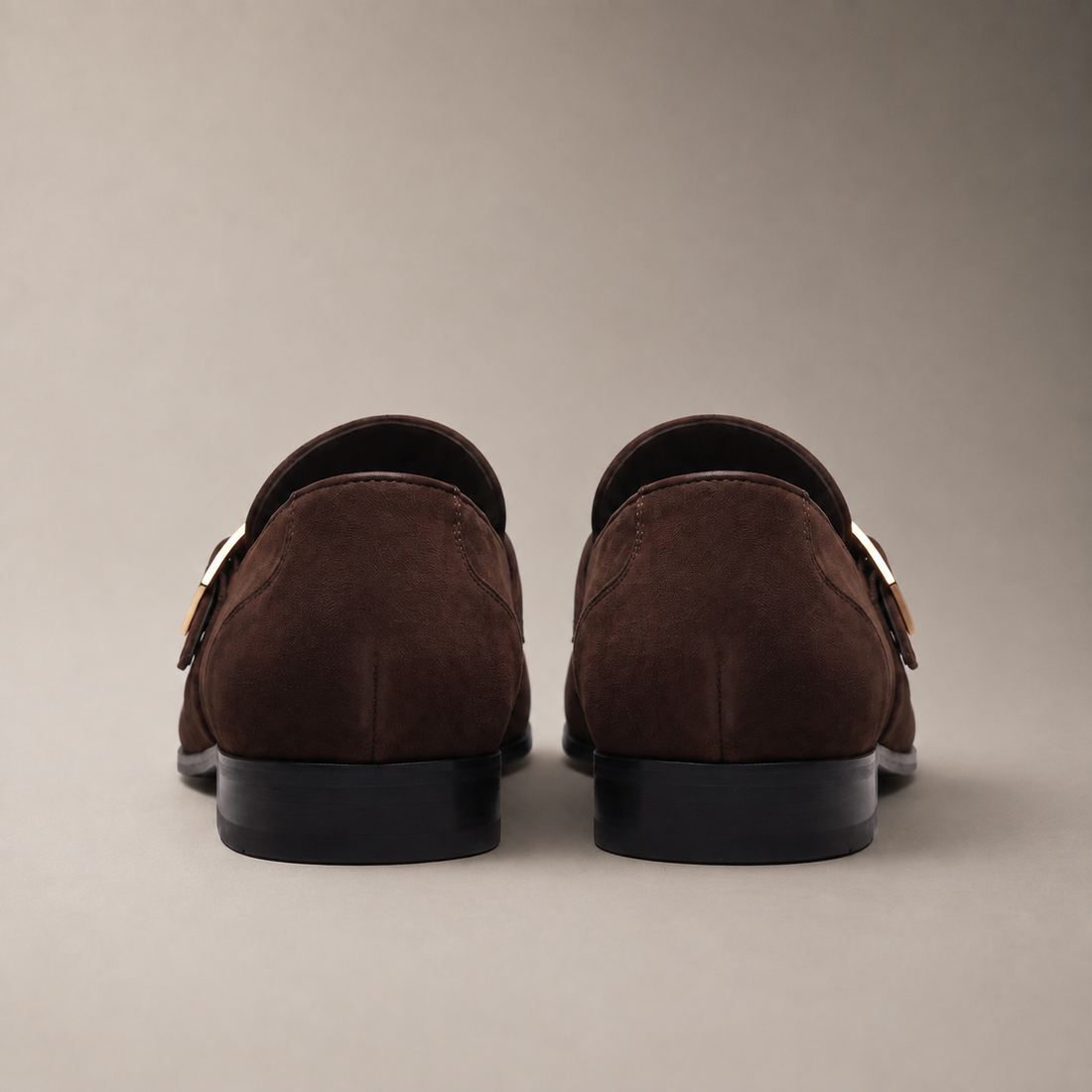 Men's Suede Gold Buckle Loafers