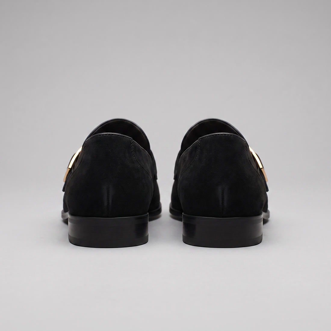 Men's Suede Gold Buckle Loafers