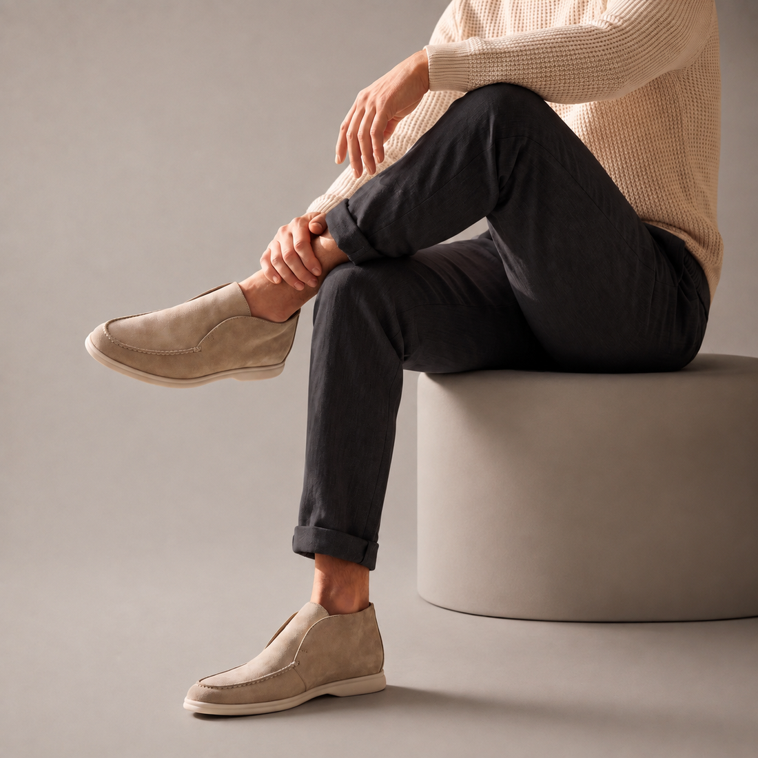 Men's High Suede Loafers