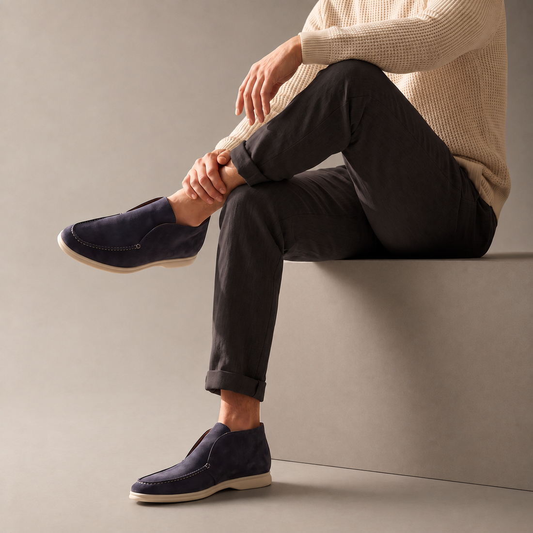 Men's High Suede Loafers