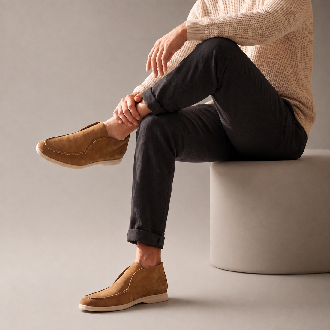 Men's High Suede Loafers