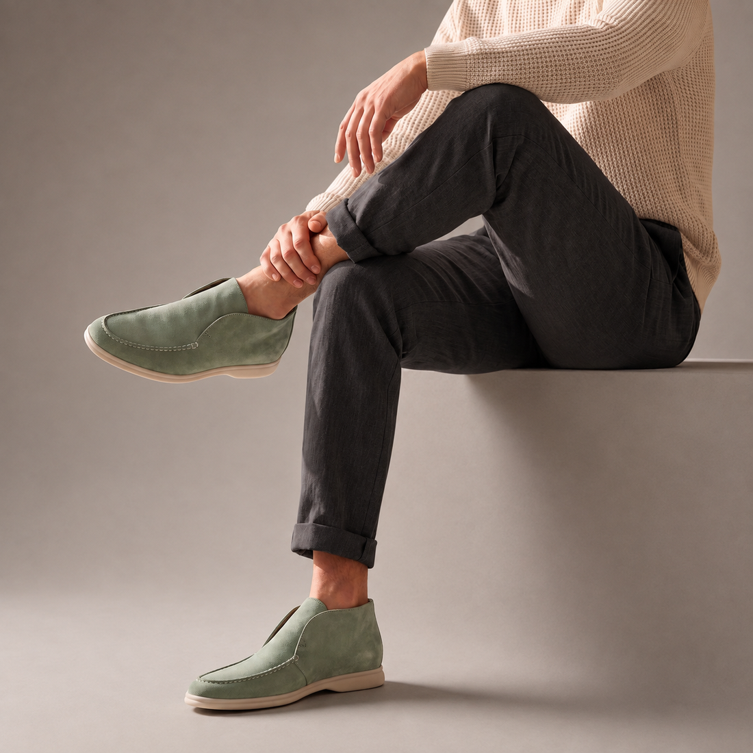 Men's High Suede Loafers