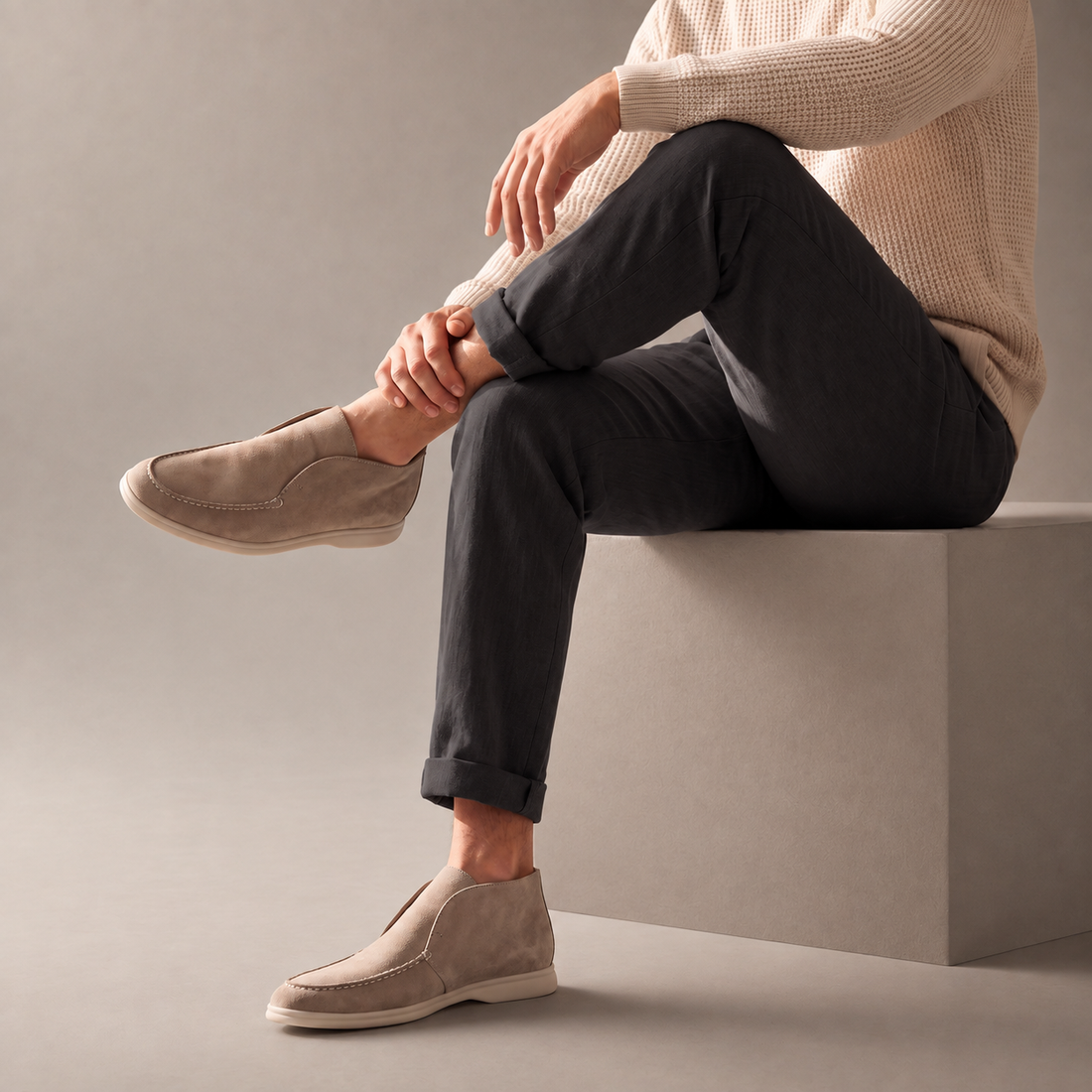 Men's High Suede Loafers