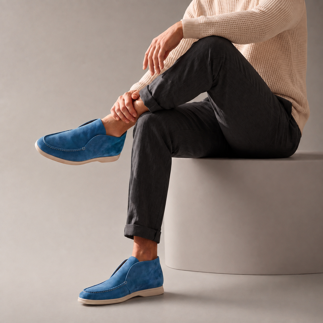 Men's High Suede Loafers