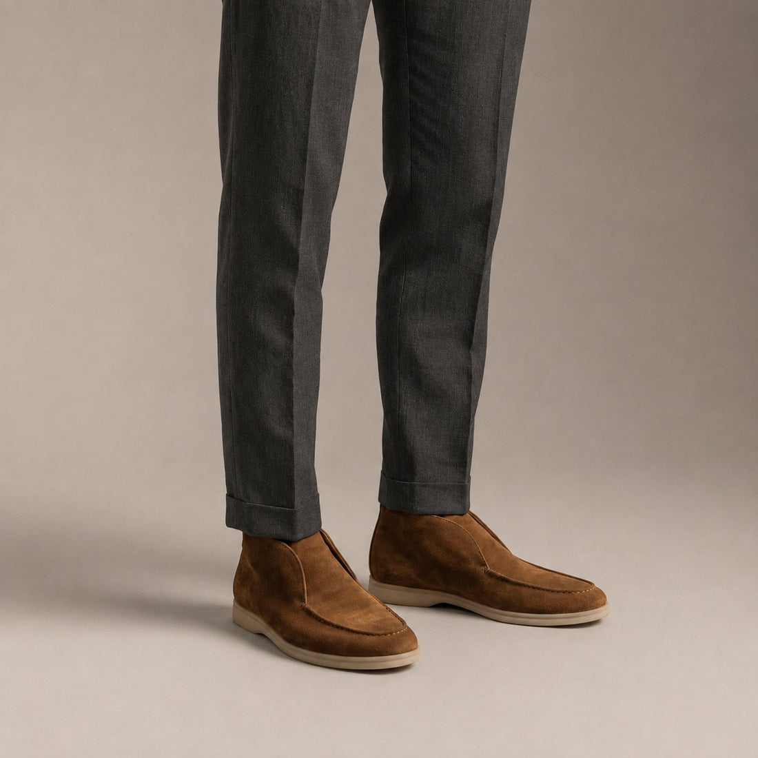 Men's Suede High Loafers