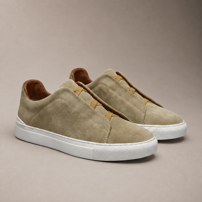Men's Suede Leather Slip-On Trainers