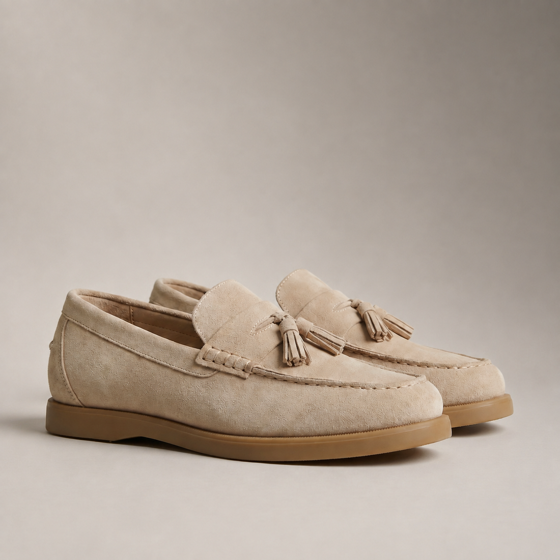 Men's Suede Loafers with Classic Details