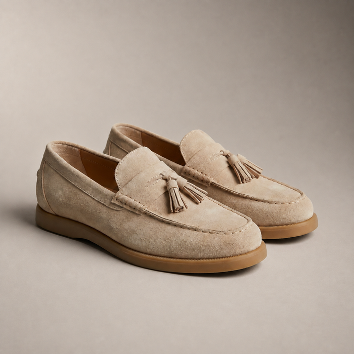 Men's Suede Loafers with Classic Details