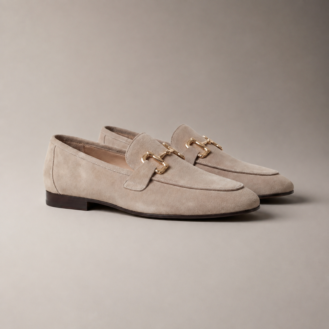 Men's Suede Loafers with Horsebit Detail