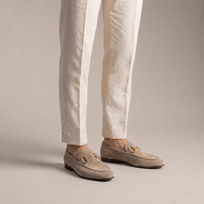 Men's Suede Loafers with Horsebit Detail