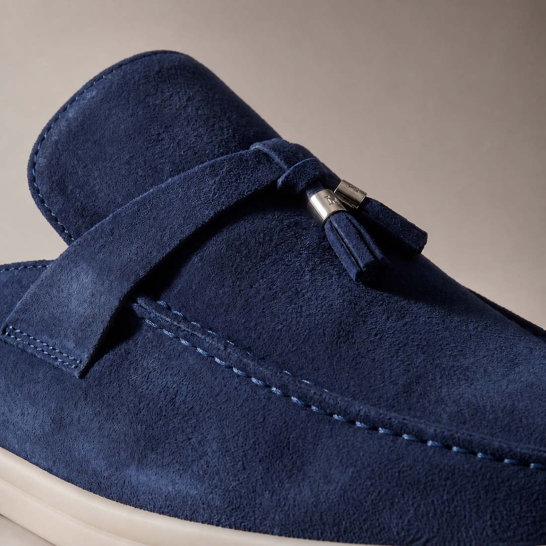 Men's Suede Metal Buckle Loafer Mules