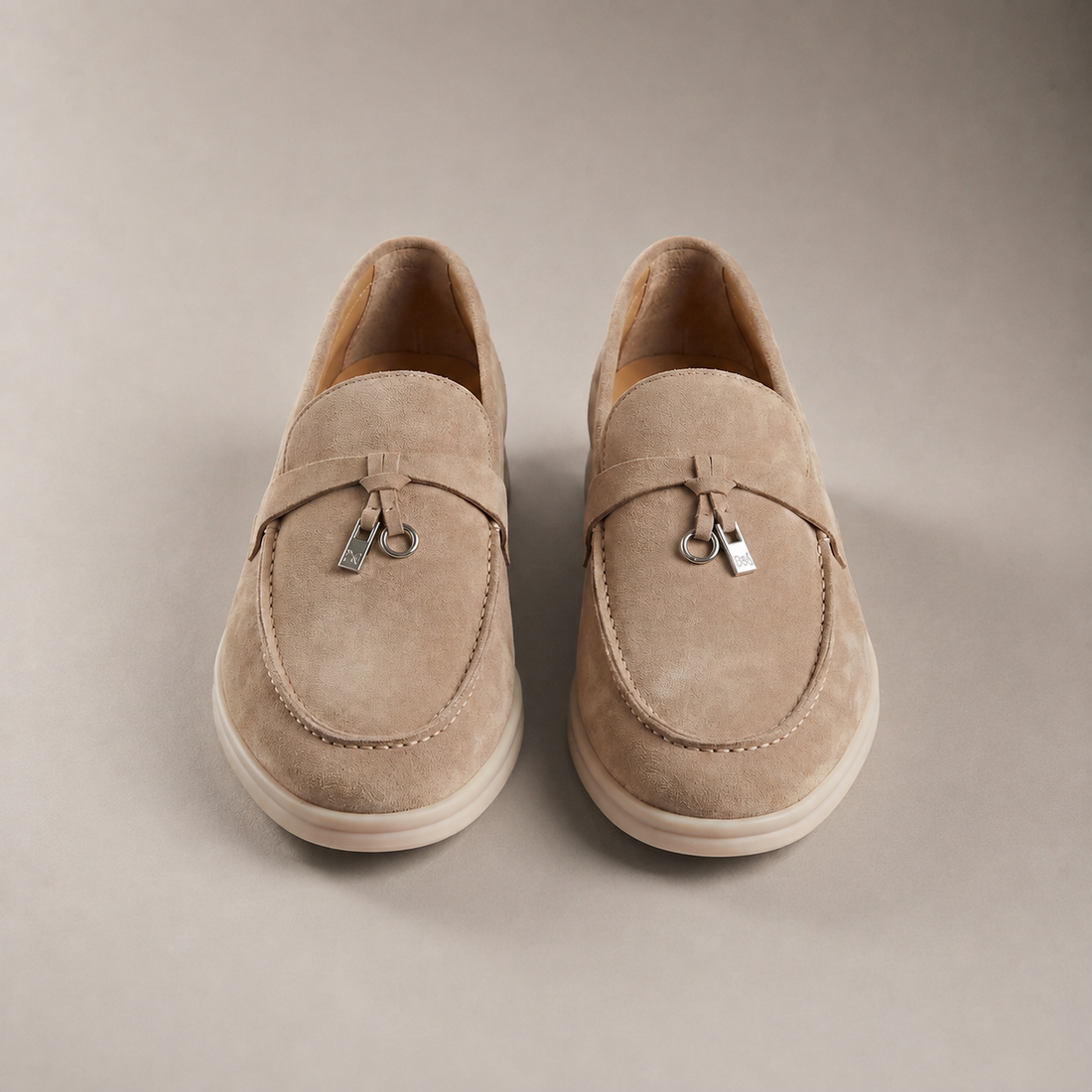 Men's Suede Metal Buckle Loafers