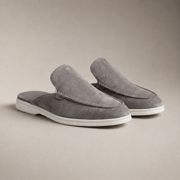 Men's Suede Backless Loafer Mules