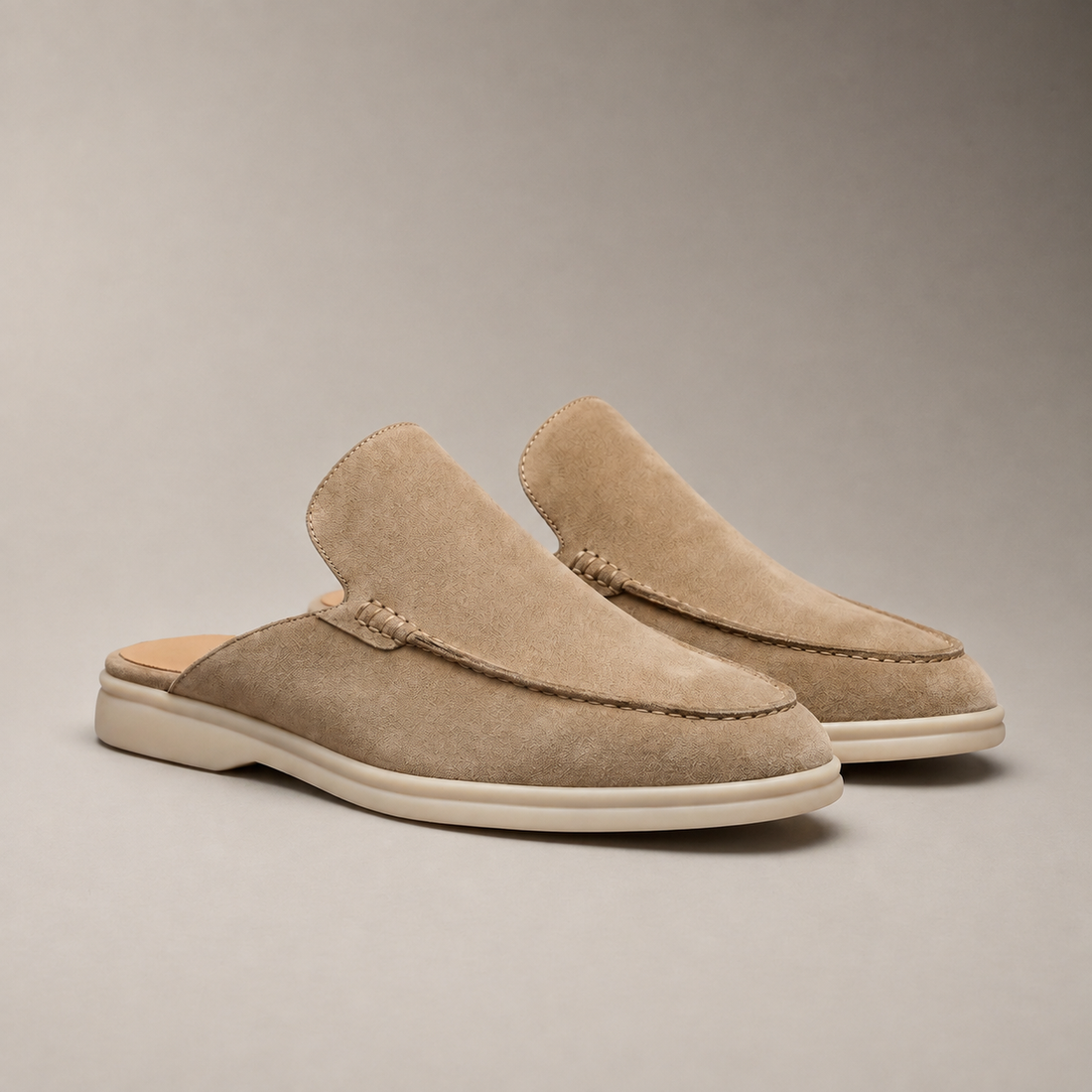 Men's Suede Backless Loafer Mules