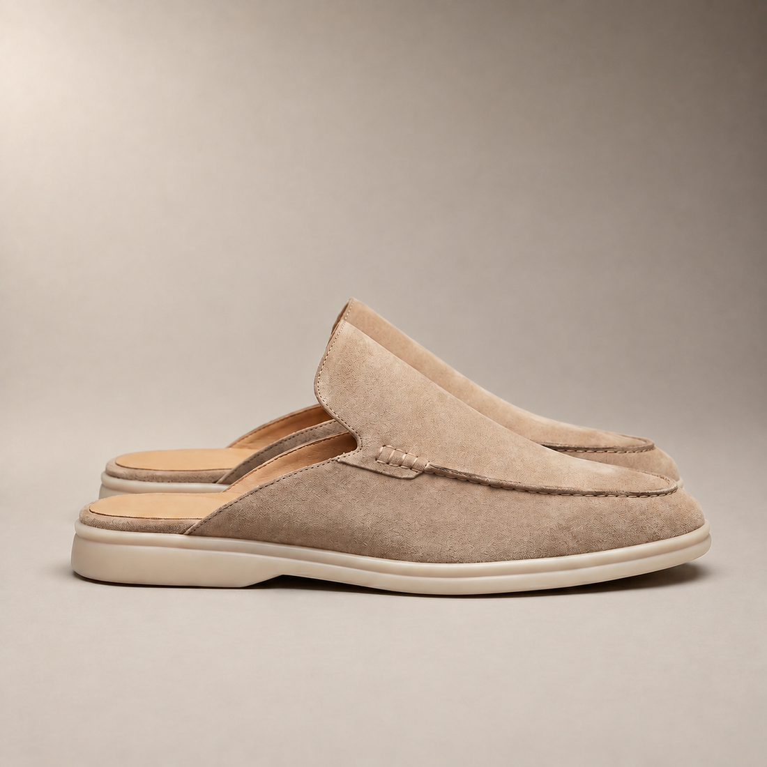 Men's Suede Backless Loafer Mules
