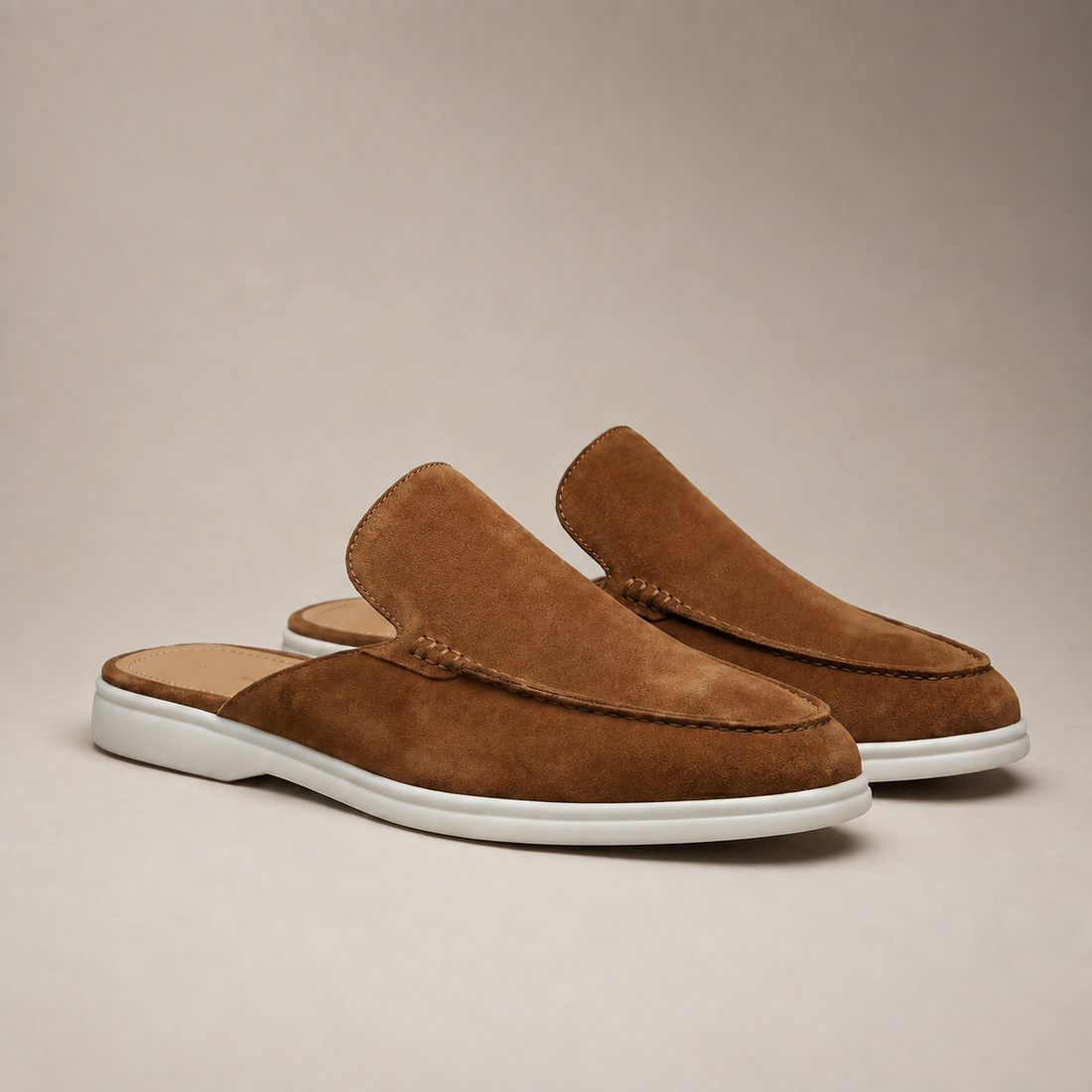 Men's Suede Backless Loafer Mules