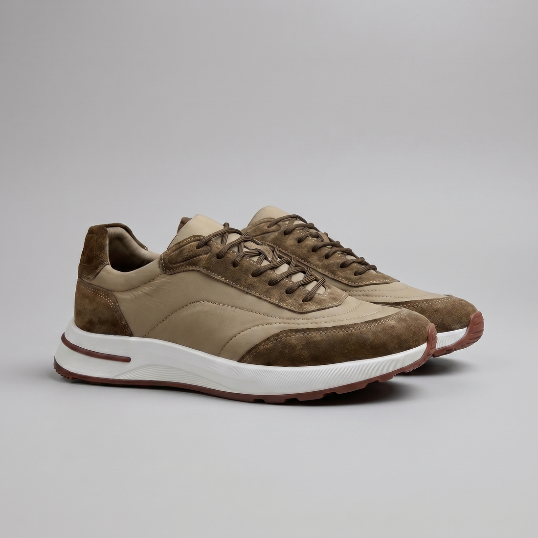 Men's Suede Panel Lace-Up Trainers BOGO
