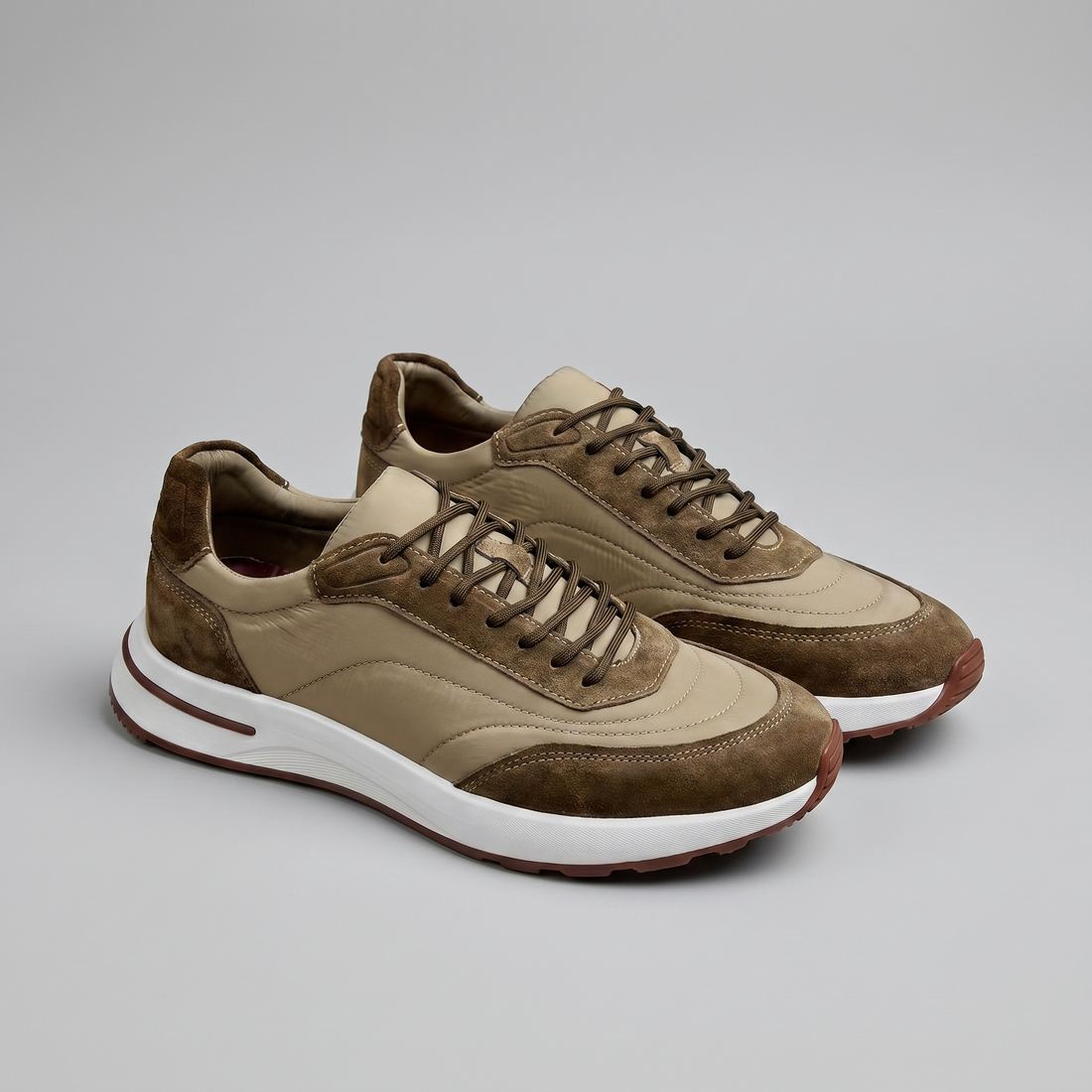 Men's Suede Panel Lace-Up Trainers BOGO